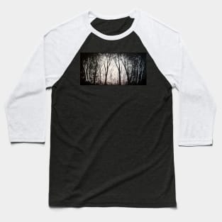 Black and White Minimal Forest Baseball T-Shirt